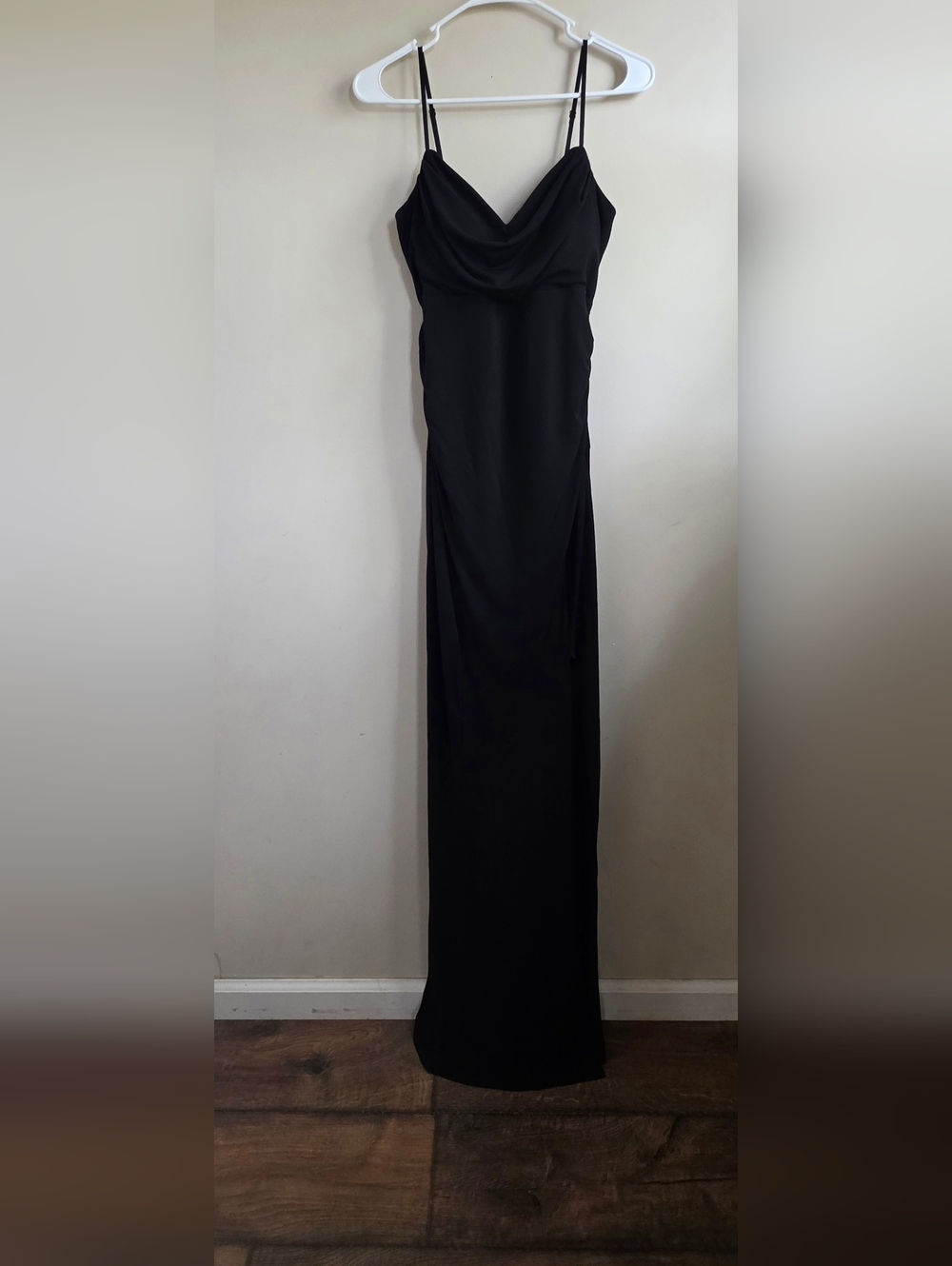 Windsor Black Cowl Neck Spaghetti Strap Maxi Dress Size Large